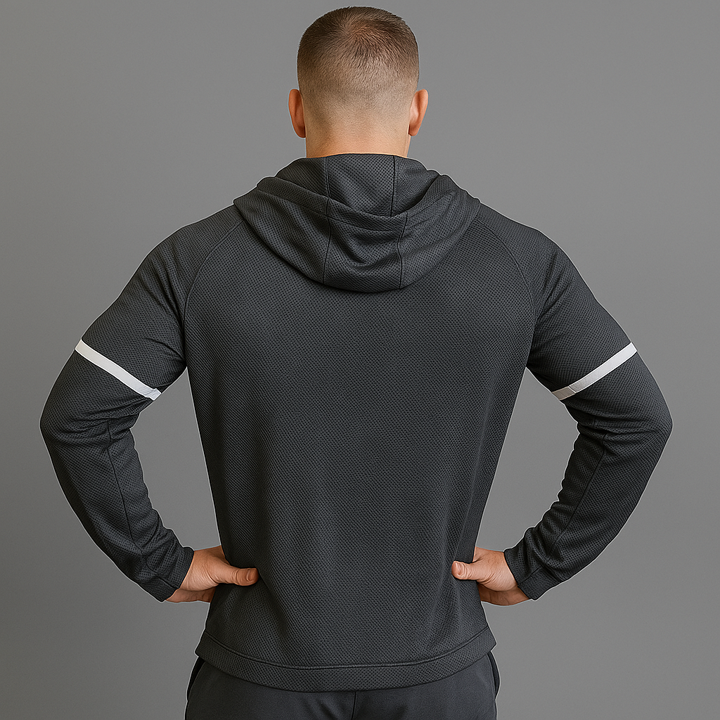 Dark Grey Performance Zip Up Hoodie
