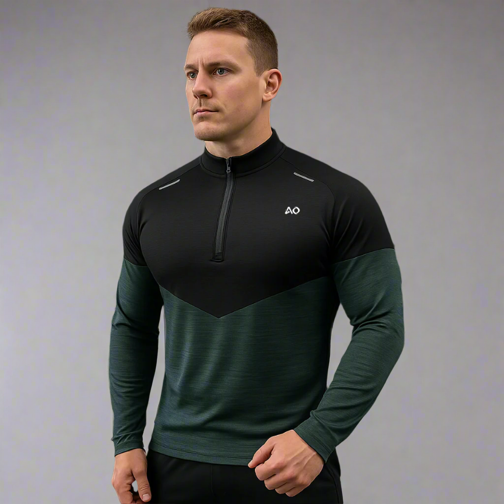 Black-Green Compression Long Sleeve T-Shirt