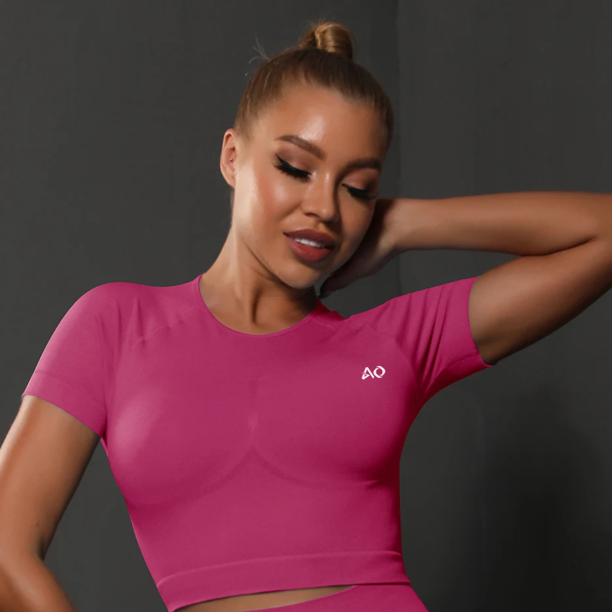 Strawberry Short Sleeve Active Bra Top