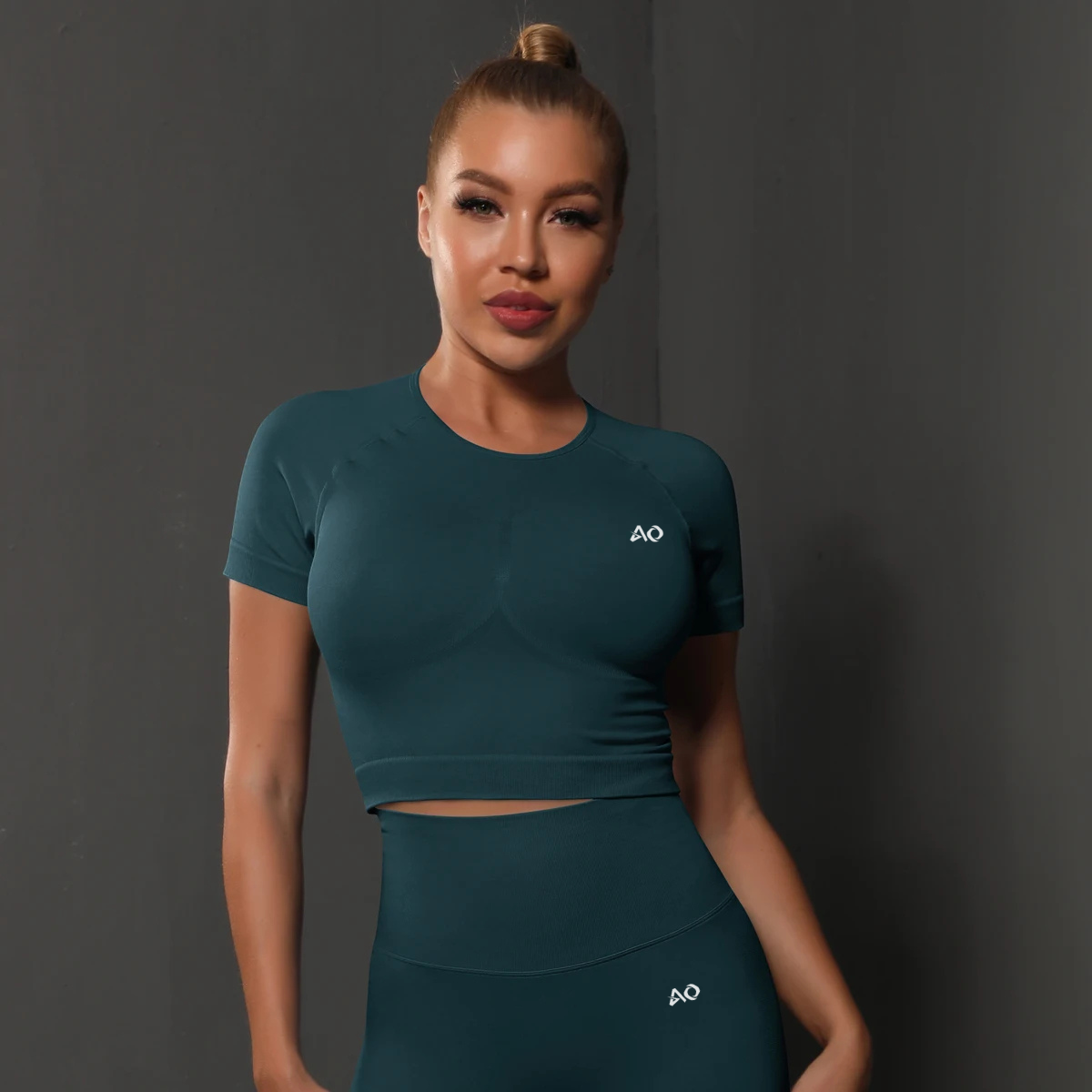 Lagoon Short Sleeve Active Bra Top