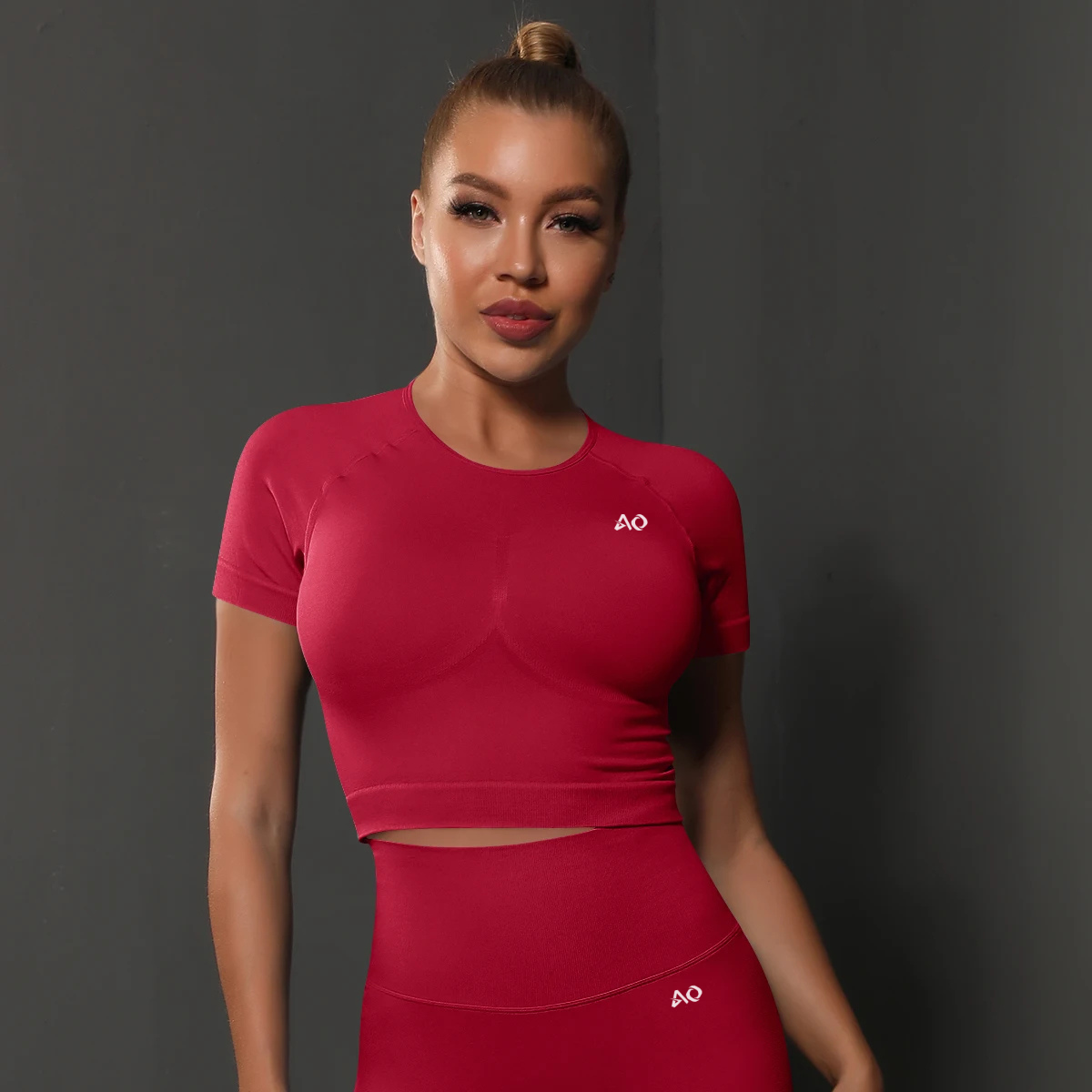 Melon Short Sleeve Active Bra Top
