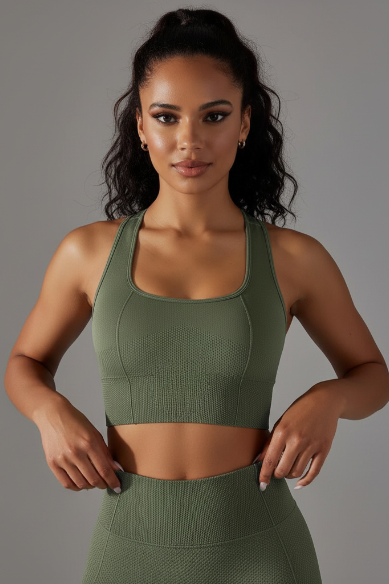 Army Green Seamless Move™ Sports Bra
