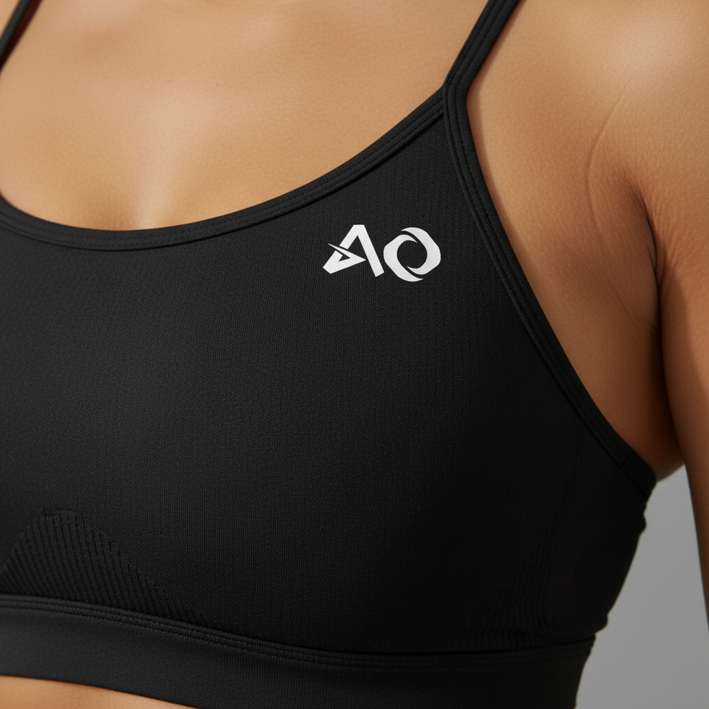 ActiveOne Black Bra Right Side Logo