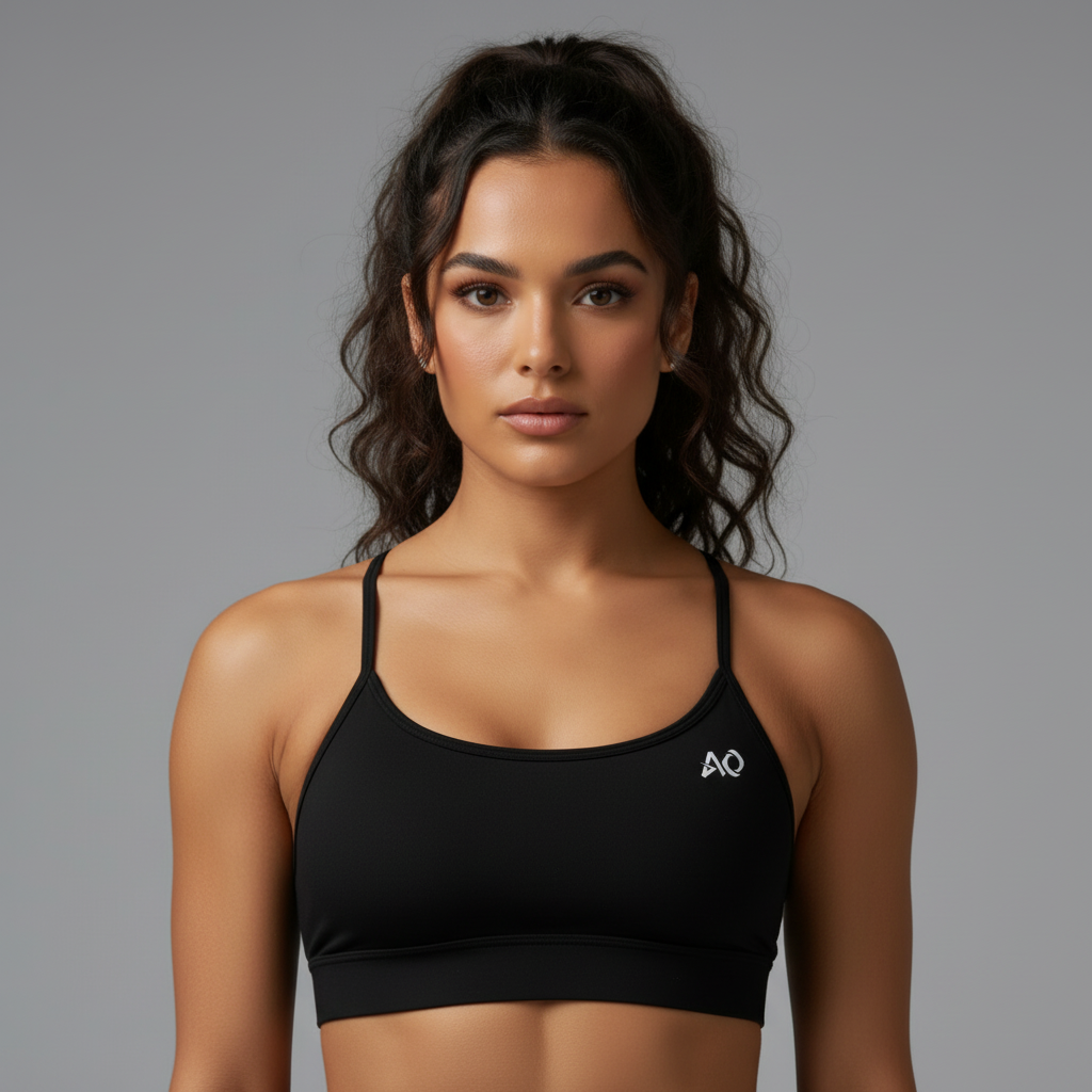Black Bra Front AO Logo Closeup
