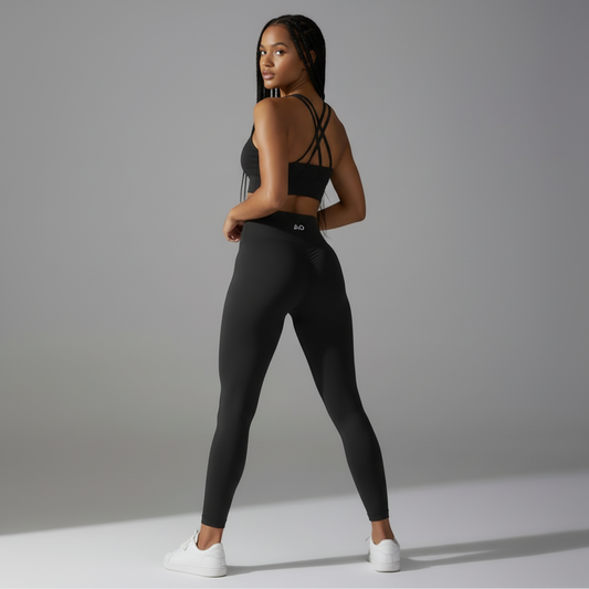 Black Crossback Set Back Over Shoulder