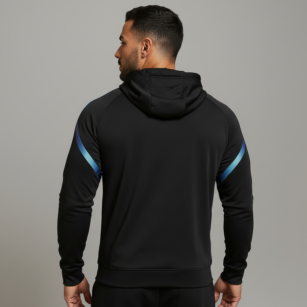 Black Zip Hoodie - Back