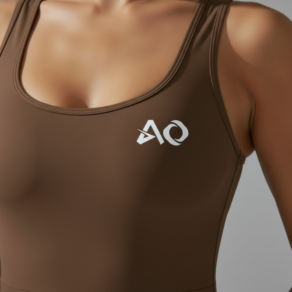Brown Romper - ActiveOne Logo Close-Up