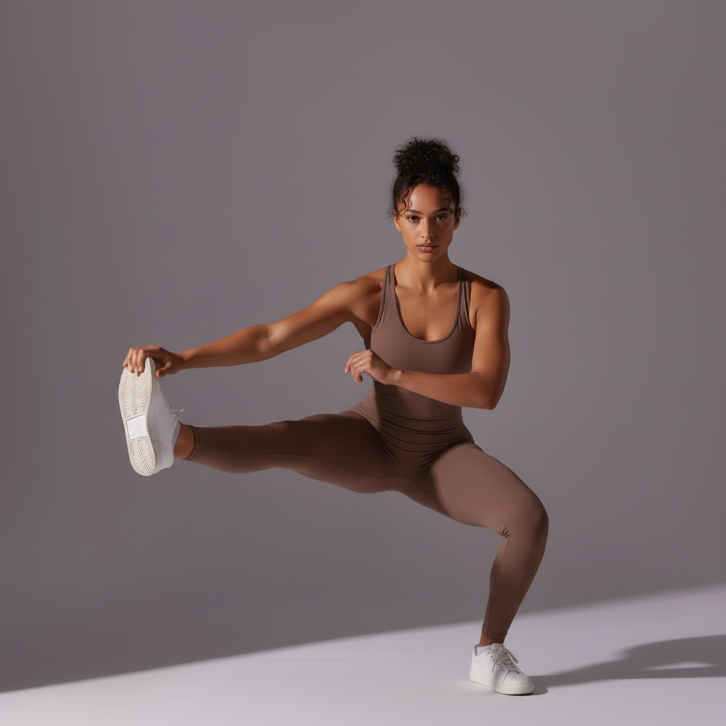 Front view flexing arms