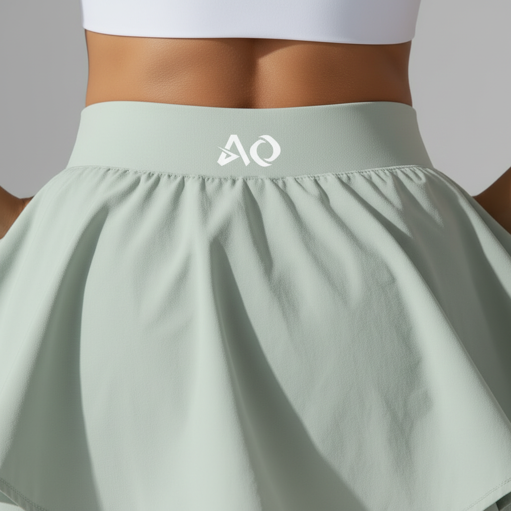 Sage Green Tennis Skirt - Waistband Detail