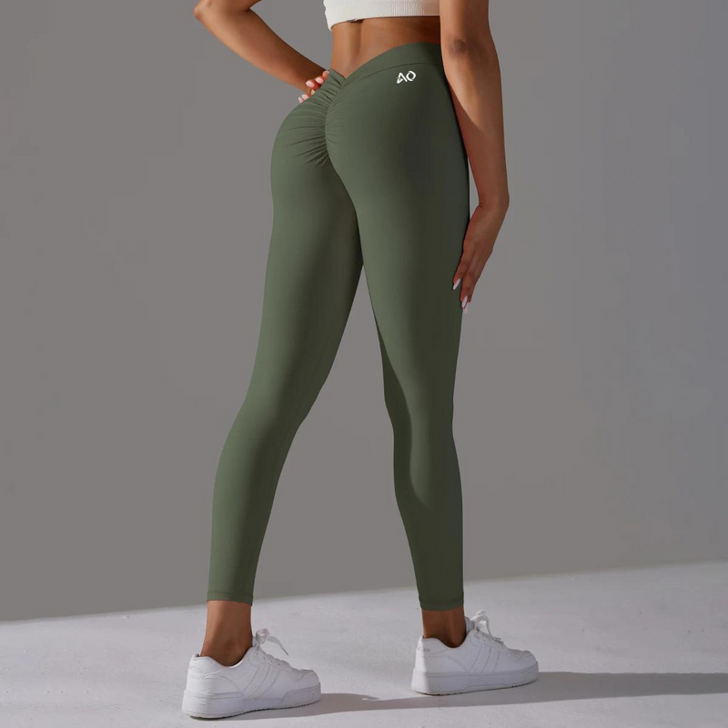 Olive Green Shape Leggings