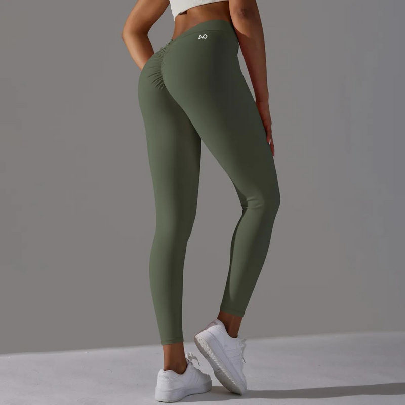 Olive Green Shape Leggings