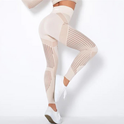 Beige Flex Seamless Knit Leggings