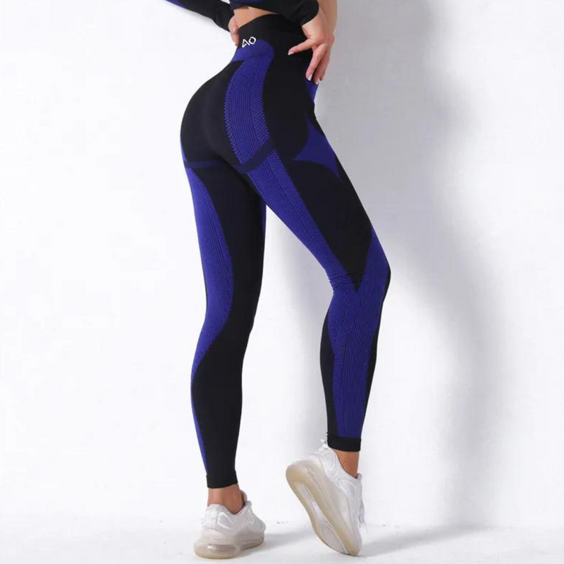 Cobalt Depths Striped Leggings