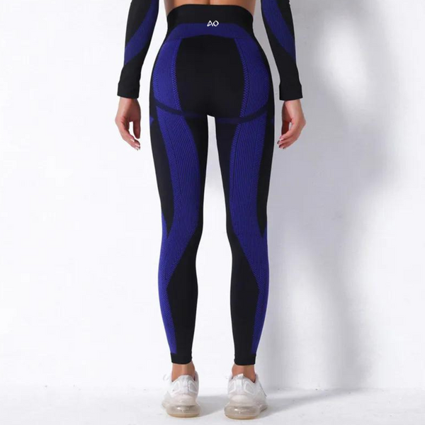 Cobalt Depths Striped Leggings