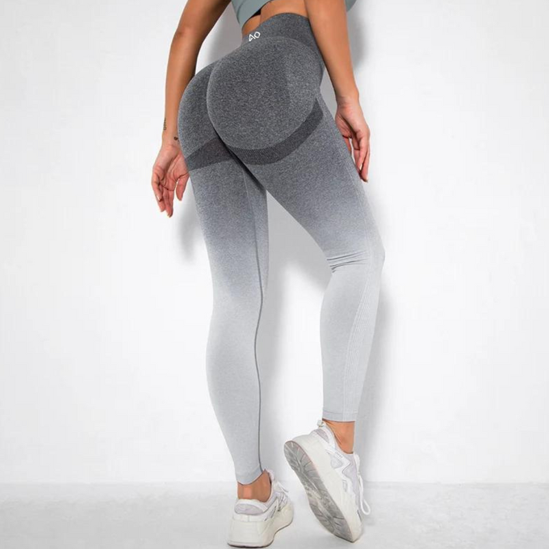 Grey White Gradient Seamless Leggings