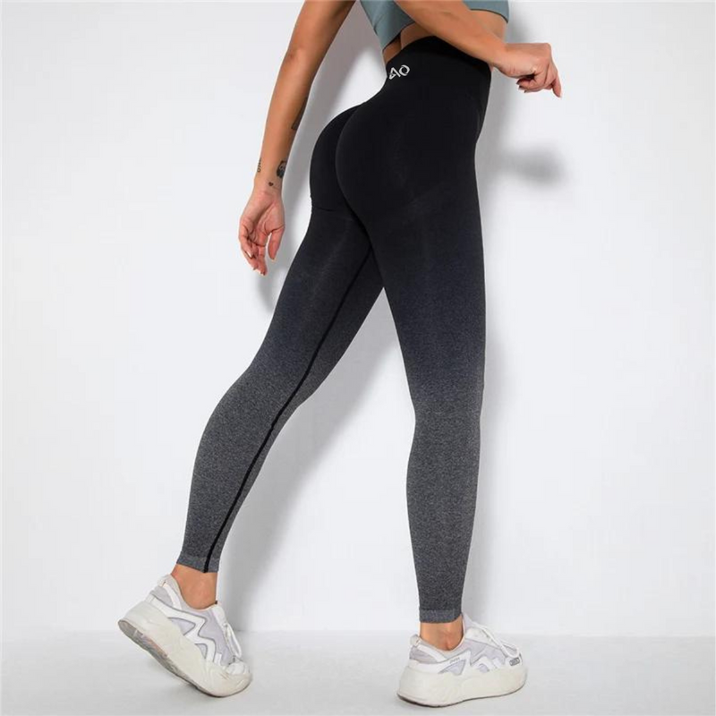 Black Grey Gradient Seamless Leggings