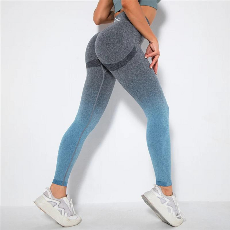 Grey Blue Gradient Seamless Leggings