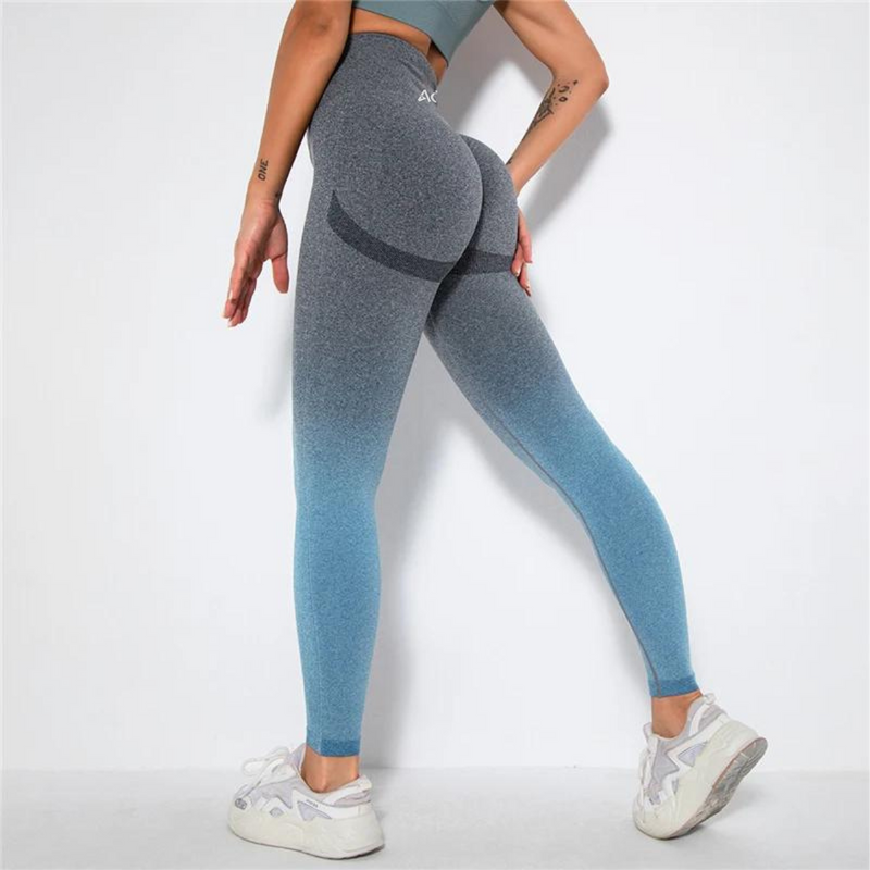 Grey Blue Gradient Seamless Leggings