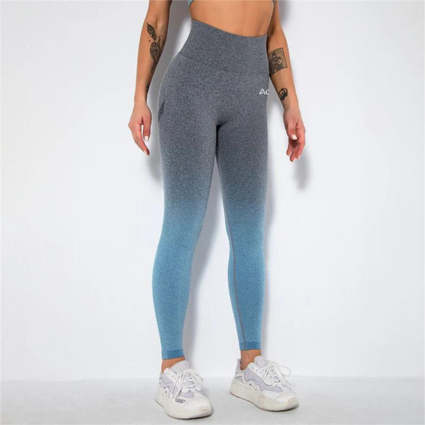 Grey Blue Gradient Seamless Leggings