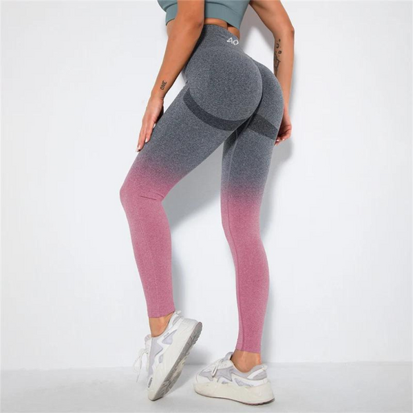 Grey Pink Gradient Seamless Leggings