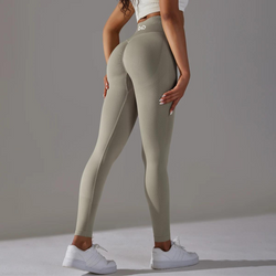 Beige Scrunch Leggings