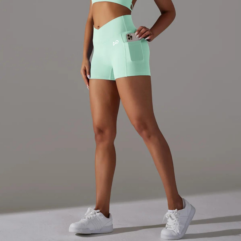 Mint Green Compression Scrunch Shorts