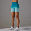 Gradient Seamless Turquoise Shorts Gym