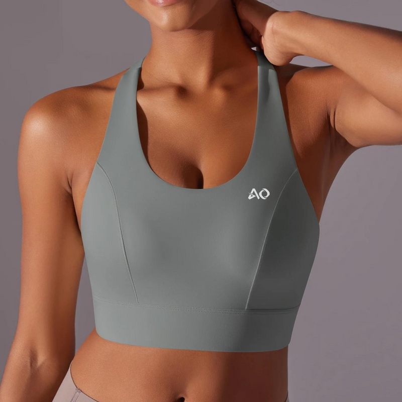 Grey Athletic Compression Bra