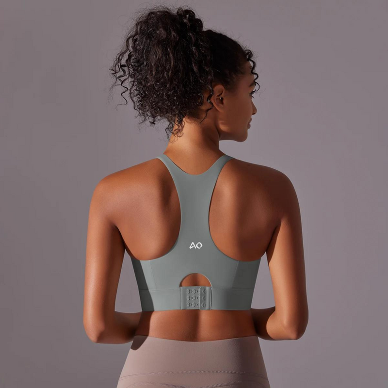 Grey Athletic Compression Bra