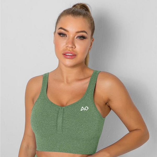 Forest Ribbed Sports Bra