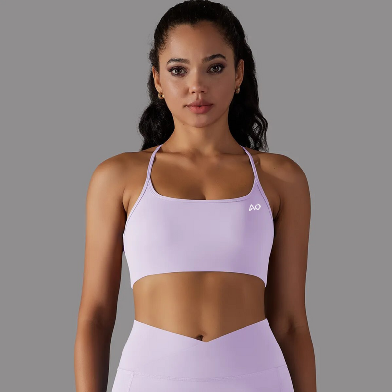 Light Purple Shape Cross Sports Bra