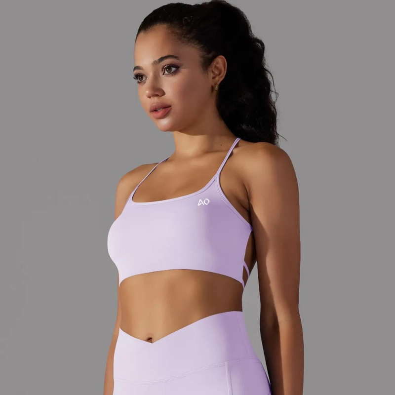 Light Purple Shape Cross Sports Bra