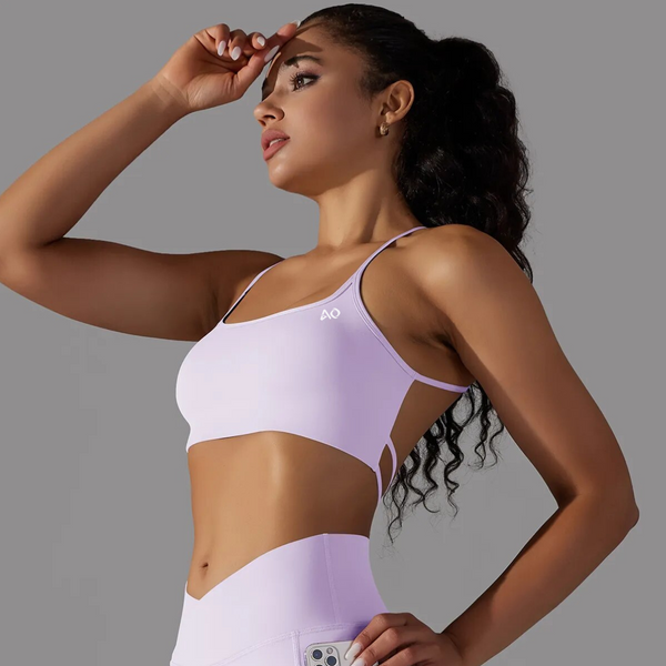 Light Purple Shape Cross Sports Bra