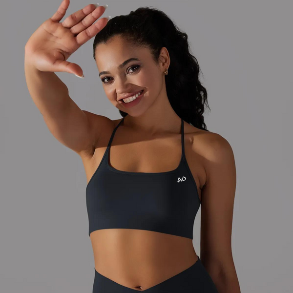 Black Shape Cross Sports Bra