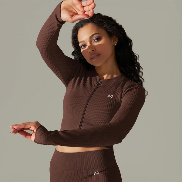 Brown Ultra Long Sleeve Top