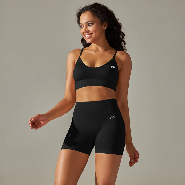 Black Seamless Sports Set