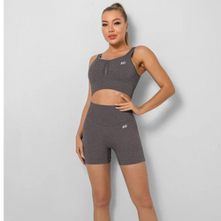 Coffee Ribbed Sports Set