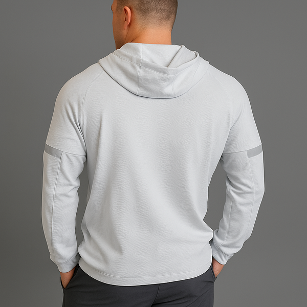 White Performance Zip Up Hoodie
