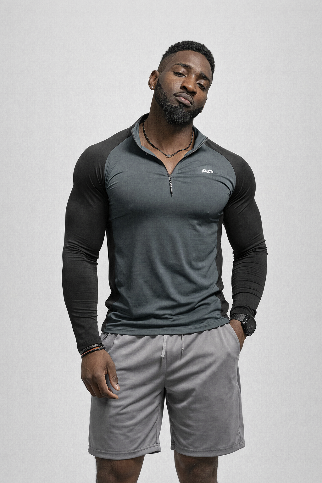 Black-Grey Apex™ T-Shirt – ActiveOne Black-Grey Apex™ T-Shirt – ActiveOne