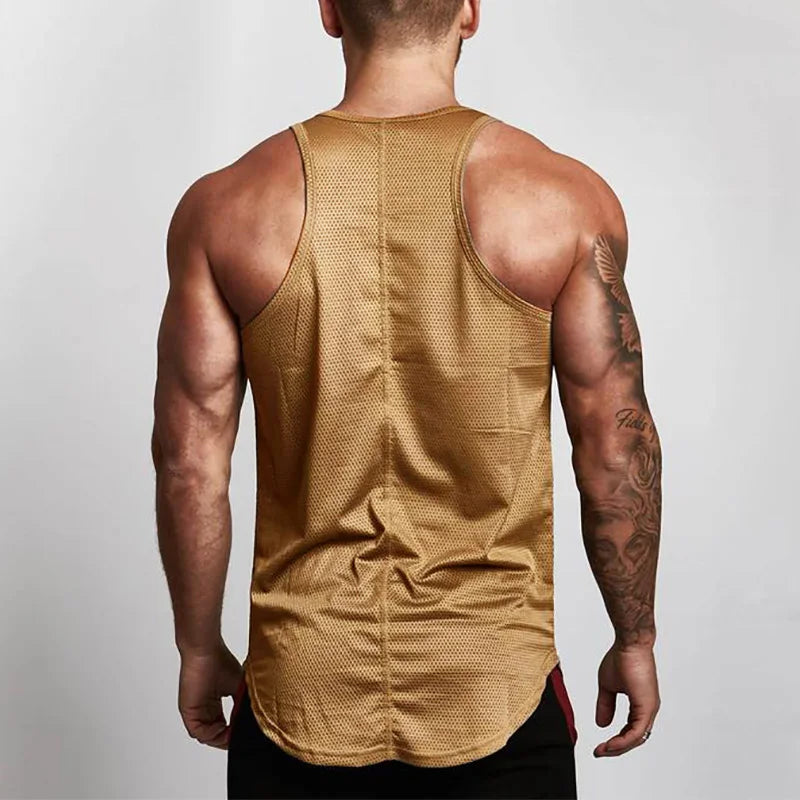 Gold MuscleGuys Tank Top