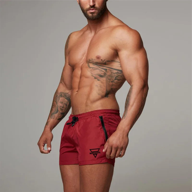 Red MuscleGuys Shorts