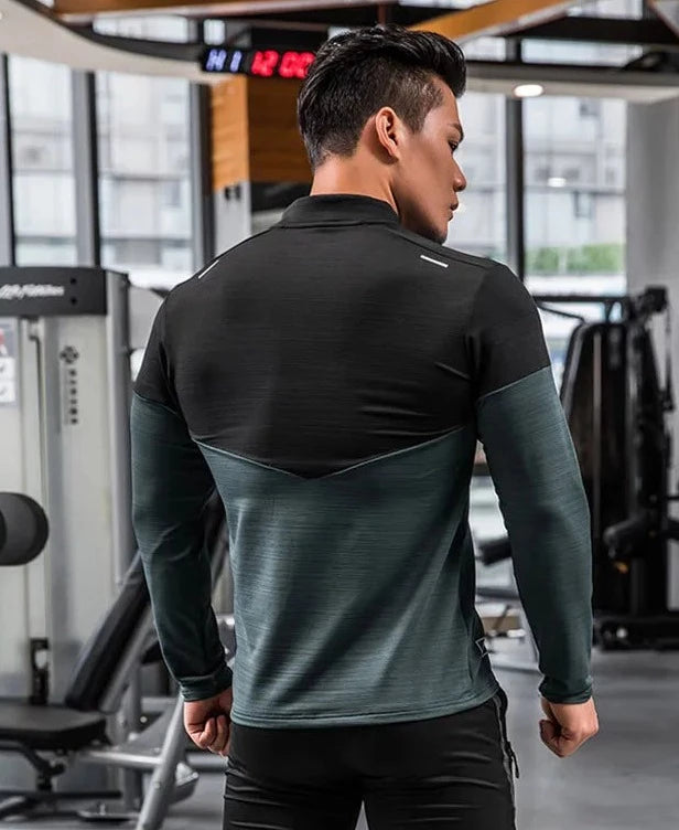 Black-Green Compression Long Sleeve T-Shirt