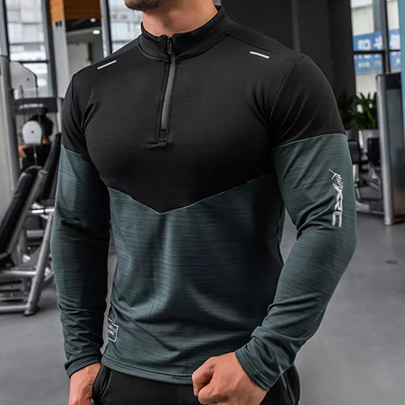 Black-Green Compression Long Sleeve T-Shirt