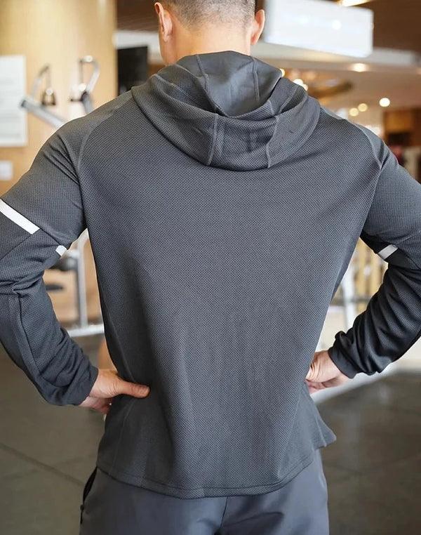 Dark Grey Performance Zip Up Hoodie