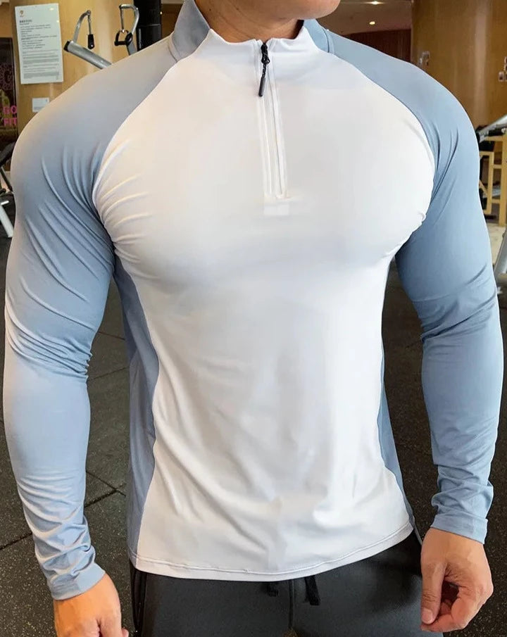 Sky Blue-White Core Long Sleeve T-Shirt