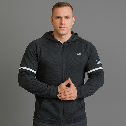 Dark Grey Performance Zip Up Hoodie