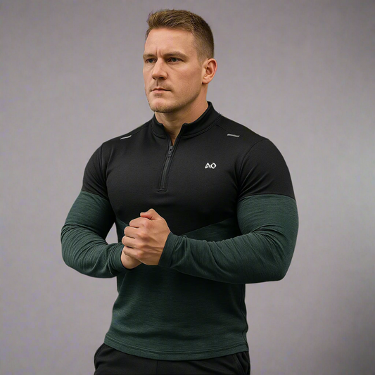 Black-Green Compression Long Sleeve T-Shirt