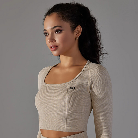 Beige Serenity Long Sleeve Top