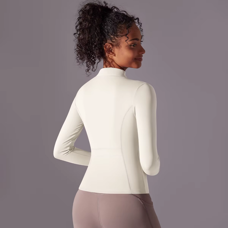 Ivory Zip-Up Activewear Jacket