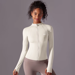 Ivory Zip-Up Activewear Jacket